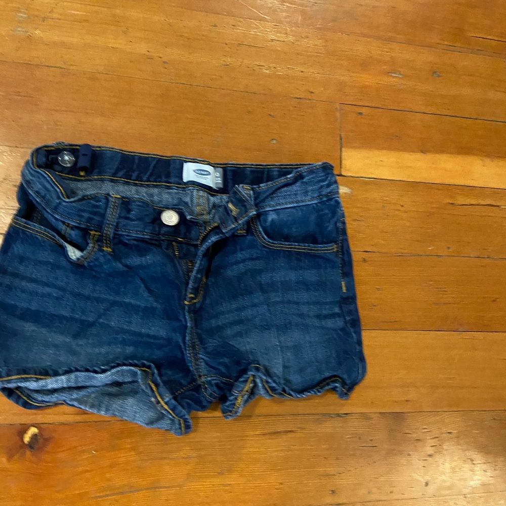 Girls dark wash jean shorts